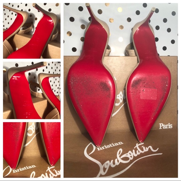 Trade ❤️ Louboutin Nude Slingback Heels - Picture 5 of 5